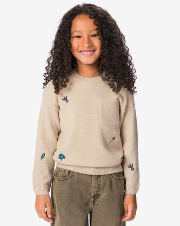 HEMA Kindertrui gebreid groente zand, Verzenden, Nieuw