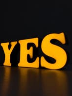 Vintage YES Schild - Reclamebord (3) - Metaal, Plexiglas