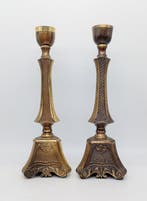 Kandelaar (2) - Verguld brons - 32 cm, Antiek en Kunst