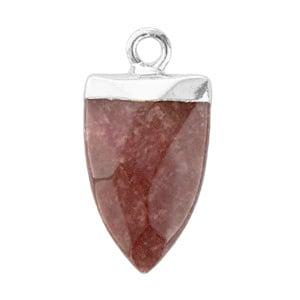 1 x Natuursteen pendel hangers tand Hawthorn rose-silver, Ophalen of Verzenden, Nieuw, Bedel