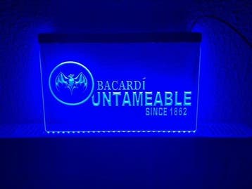 Bacardi neon bord lamp LED cafe verlichting reclame lichtbak, Verzamelen, Verzenden, Nieuw