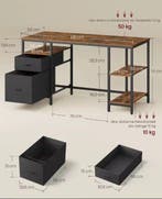 Bureau met Lades en Planken – 140 cm Werkblad Industrieel, Verzenden, Nieuw