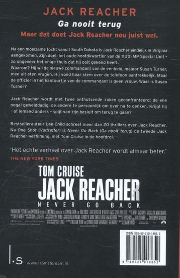 Never go back (ga nooit terug) / Jack Reacher / 18 Lee Child, Boeken, Verzenden, Zo goed als nieuw, Lee Child
