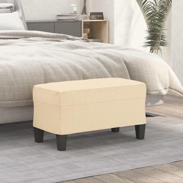 vidaXL Bankje 70x35x41 cm stof crèmekleurig, Verzenden, Nieuw, Stof, Minder dan 150 cm