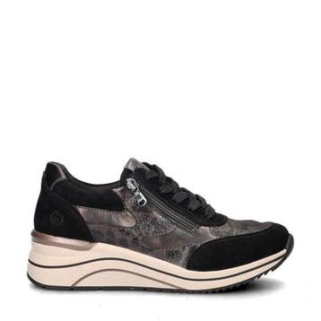 Remonte lage sneakers voor dames in het Zwart, Verzenden, Zwart, Sneakers of Gympen, Nieuw
