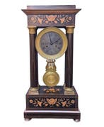 Portico klok - kolom pendule Mazard à Angoulême - hout en, Antiek en Kunst, Antiek | Klokken