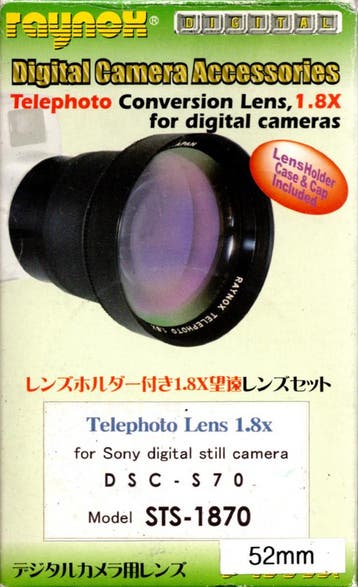 Raynox Digital Telephoto Lens 1.8x voor Sony DSC-S70 (Nieuw), Verzenden, Nieuw