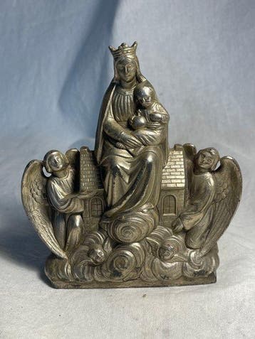 sculptuur, Notre Dame de Lorette - 12 cm - Verzilverd metaal