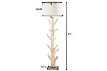 Vloerlamp TREE NATURE 175 cm mangosteenhout linnen kap -, Ophalen of Verzenden, Nieuw