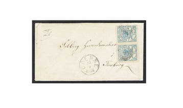 Denemarken 1864 - Wapen 2s Blauwe paar op omslagring 51, Gestempeld