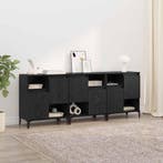 vidaXL Dressoirs 3 pcs Zwart Eiken 60 x 35 x 70 cm Bewerkt, Verzenden, Nieuw, 50 tot 100 cm, 25 tot 50 cm