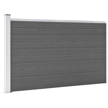 vidaXL Schutting 175x105 cm HKC grijs, Tuin en Terras, Schuttingen, Verzenden, Nieuw, Kunststof, 1 tot 2 meter