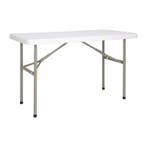 Bolero rechthoekige inklapbare tafel 122cm wit, Verzenden, Nieuw in verpakking