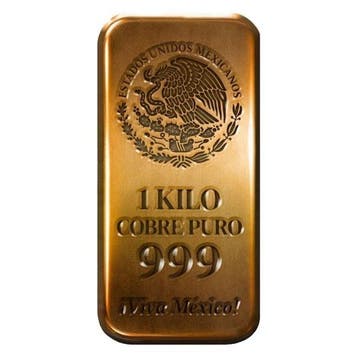 1 kilogram - Koper .999 - 1 Kilo 999 Fine Copper Viva México
