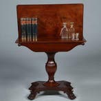 Mahonie Wandtafel uitklapbaar tot vierkante theetafel of spe, Antiek en Kunst, Ophalen of Verzenden