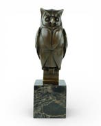 Césaro - sculptuur, Owl in Art Deco style - 33 cm - Brons,, Antiek en Kunst