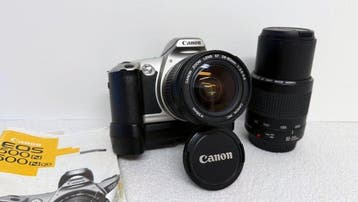 Canon EOS 500N + EF 28-80mm + EF 80-200mm + BP-8 | Single, Nieuw