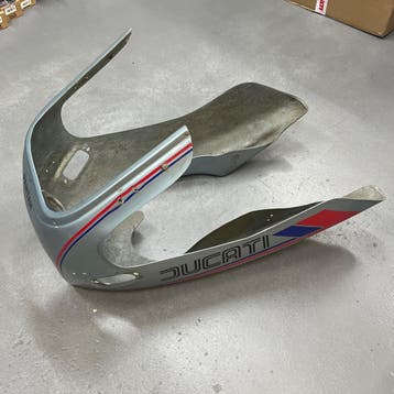 Ducati Pantah Cowling Silver - blue - 066003750, Motoren, Ophalen of Verzenden, Gebruikt
