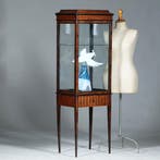 Vierkante Hepplewhite vitrine met  glas rondom en een unieke, Ophalen of Verzenden