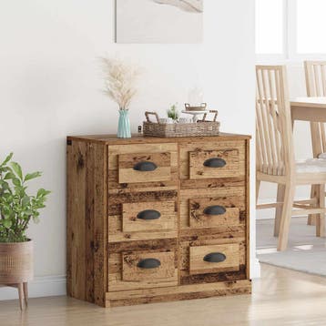 vidaXL Dressoir met lade Oud Hout 70 x 35,5 x 67,5 cm, Verzenden, Nieuw, Overige houtsoorten, Minder dan 50 cm
