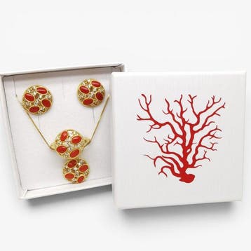 Koraal - Argento 925 - 3-delige sieradenset - Italiaans