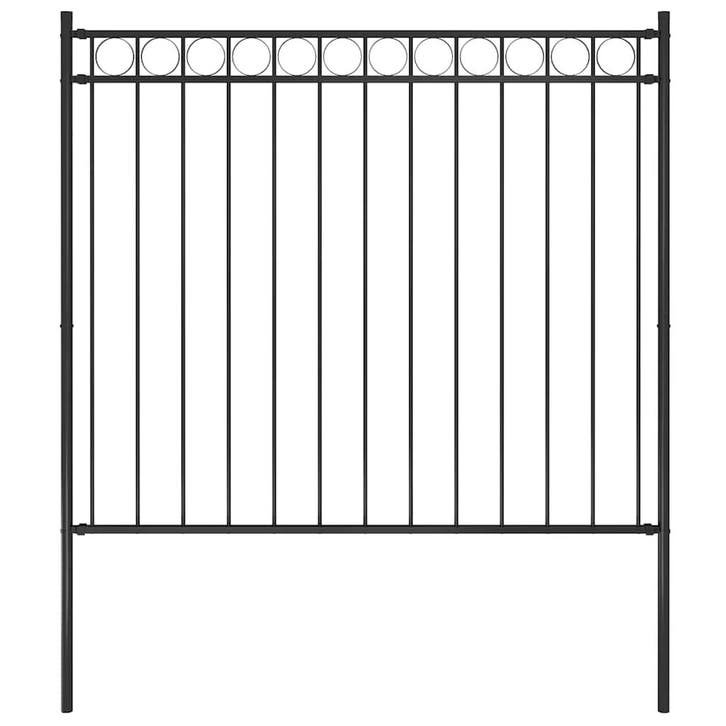 vidaXL Tuinhek ASSEN staal 1,7x1,5 m zwart, Tuin en Terras, Schuttingen, Nieuw, IJzer, 2 meter of meer, Verzenden