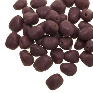 5 x Glaskralen Pebble Vintage Purple, Hobby en Vrije tijd, Kralen en Sieraden maken, Ophalen of Verzenden, Nieuw, Kraal