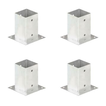 vidaXL Paalankers 4 st 91 mm gegalvaniseerd metaal, Verzenden, Nieuw
