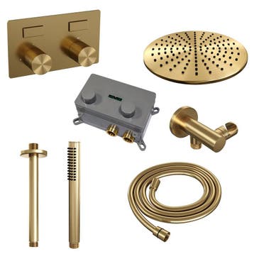 Brauer Gold Carving Thermostatische Regendoucheset Inbouw -, Ophalen of Verzenden, Nieuw