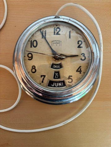 Industriële klok - Vintage - Aluminium - 1930-1940 -