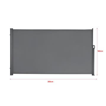 Windscherm uittrekbaar zijluifel 300x160 cm antraciet middel, Verzenden, Nieuw