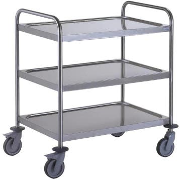 Serveerwagen | RVS | 3 Niveaus (800x530) | Wielen (Geremd) |, Zakelijke goederen, Verzenden, Nieuw in verpakking