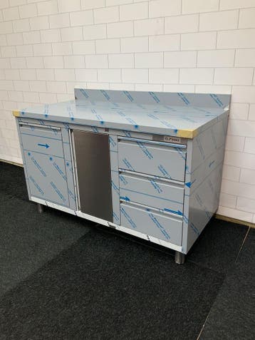 RVS werktafel 140 cm, Ophalen of Verzenden, Nieuw in verpakking, RVS Meubilair