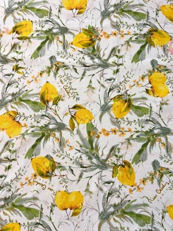 Elegant tafelkleed met citroenplanten, ondertekend door, Antiek en Kunst