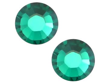 4 x Swarovski flatback similisteentje SS29 6 mm – emerald., Ophalen of Verzenden, Nieuw, Kraal