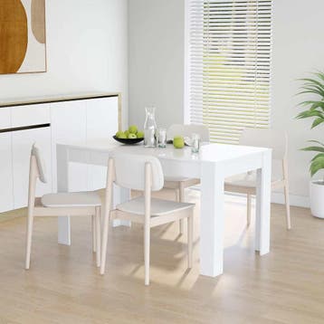 vidaXL Eettafel 140x74,5x76 cm bewerkt hout wit, Verzenden, Nieuw