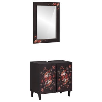 vidaXL Badkamerkastenset 2 st 62 x 33 x 58 cm Massief Mango, Huis en Inrichting, Badkamer | Badkamermeubels, Verzenden, Nieuw