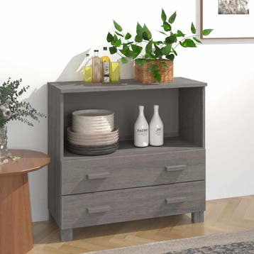 vidaXL Dressoir HAMAR 85x35x80 cm massief grenenhout, Verzenden, Nieuw, Grenenhout, Minder dan 50 cm