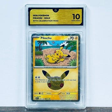 Pokémon Graded card - Pikachu Holo 043 - 30th Anniversary –, Nieuw