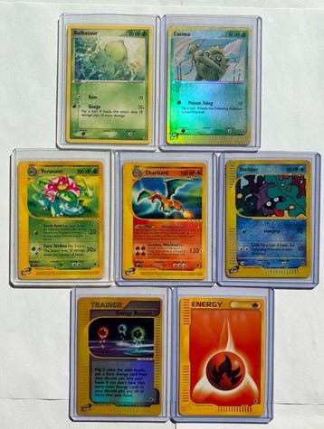 Pokémon - 7 Card - Charizard, Venusaur, Bulbasaur, Shellder,, Nieuw