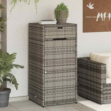 vidaXL Tuinkast 55x55x111 cm poly rattan grijs, Verzenden, Nieuw