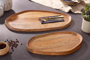 Set van 2 massieve dienbladen AMAZONAS 56 cm handgemaakt, Ophalen of Verzenden, Nieuw