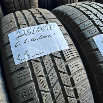 2 x Continental 225-65-17 Winterbanden 5,5mm, Gebruikt, 17 inch, Band(en), Personenwagen
