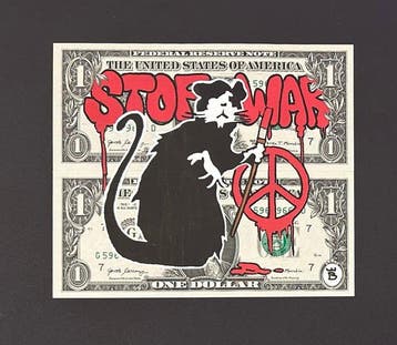 eR.B. -  Street Art _ STOP WAR _ sur Dollar