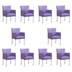 Set van 10 Leren eetkamerstoelen More - Toledo Lila, Ophalen of Verzenden, Nieuw, Leer, Vijf, Zes of meer stoelen