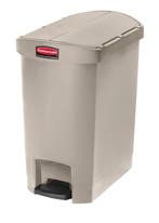 Afvalbak Slim Jim Step on End step kunststof 30ltr Beige, Verzenden, Nieuw