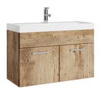 Badkamermeubel Set Paso 01 80 cm Kastanje Eiken Badmeubel, Huis en Inrichting, Badkamer | Badkamermeubels, Verzenden, Nieuw, Wastafelkast