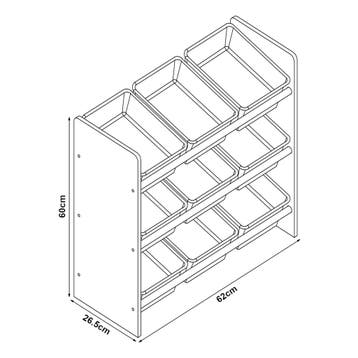 [en.casa] Kinderrek Muxía speelgoedkast 60x62x26,5 cm dinosa, Verzenden, Nieuw