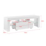 Tv meubel Grimsey met led verlichting 130x35x45 cm wit, Verzenden, Nieuw