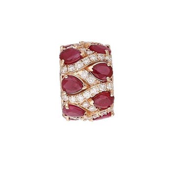 Hanger - 18 karaat Roségoud - 2.74ct. tw. Robijn - Diamant
